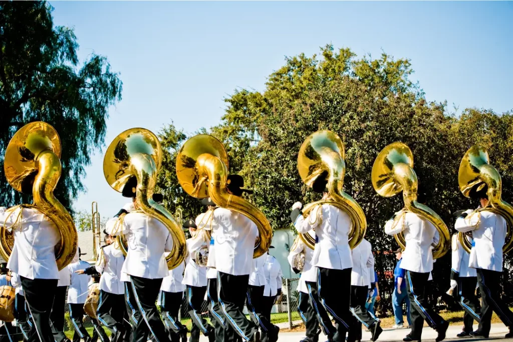 students playing tuba