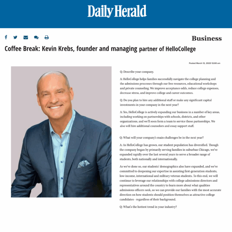 Daily Herald article: Coffee Break with Kevin Krebs