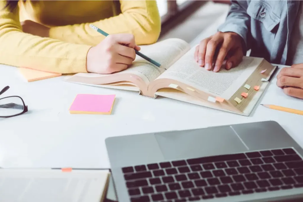 student studying with a tutor