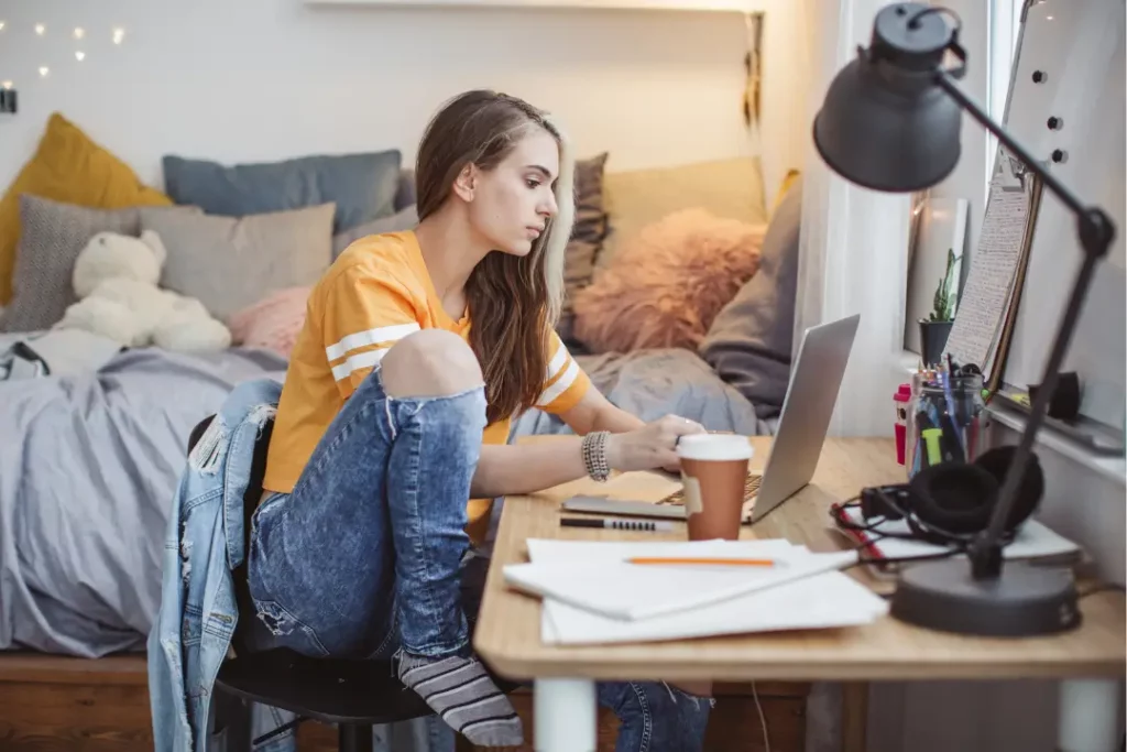 student working on improving SAT score