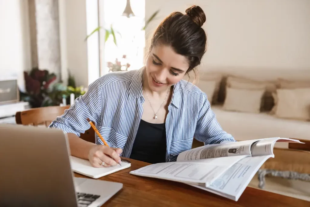 student studying and trying to improve SAT score