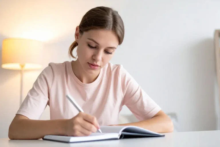student working on supplemental essays