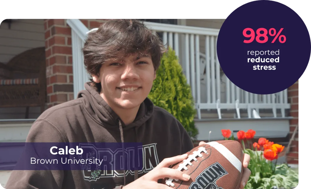 HelloCollege student Caleb receiving college admissions assistance