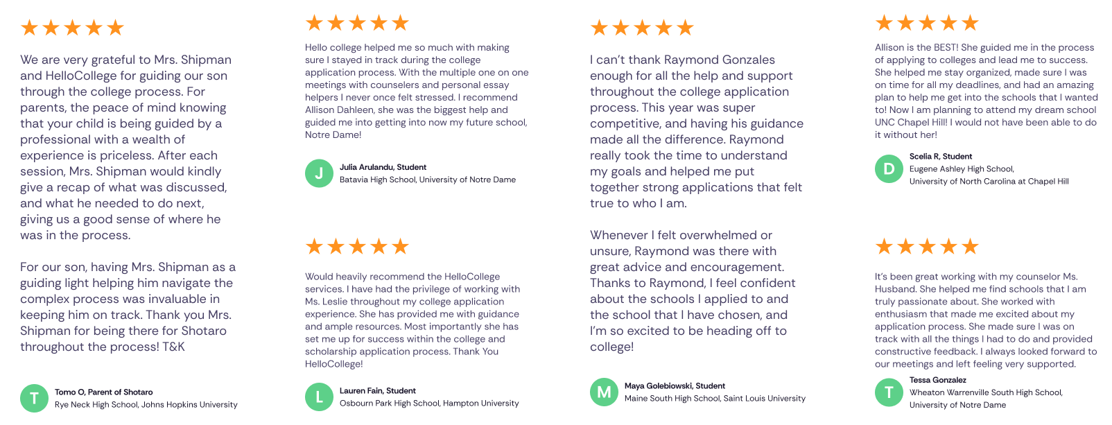 testimonials reviews